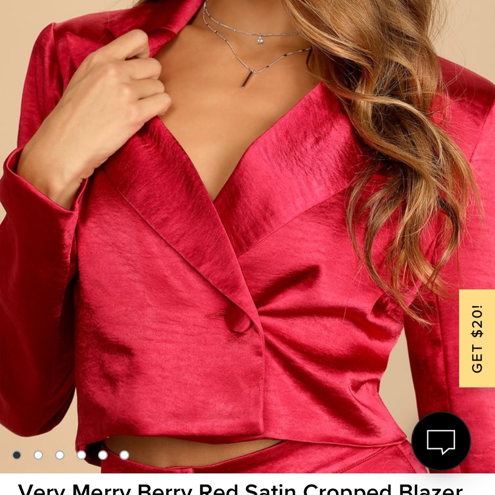 Never work Red Valentines ready crop blazer. New with tags